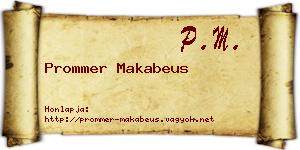 Prommer Makabeus névjegykártya